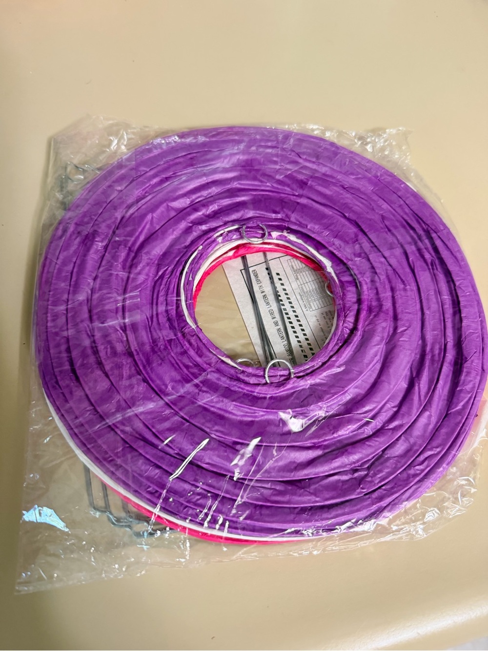 Purple, Pink, & White Paper Lanterns - Decorative Party Hanging Lanterns 3 pk